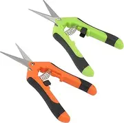 POPETPOP 2Pcs Ergonomic Labor Saving Garden Shears Non Slip Pruning Scissors for Trimming Branches Hedges Trees Durable Gardening Cutting Tools