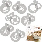 14 pcs Coffee and Cake Decorating Stencils // 11cm and 7cm // SEA
