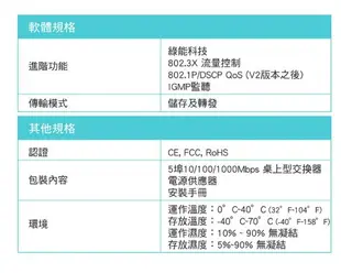 TP-Link TL-SG105 5埠10/100/1000Mbps 網路交換器 Gigabit 交換器