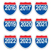 Highway Interstate Sign Model Year Vinyl Windshield Decals Car Dealer Lot Supply