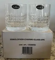 Accademia Luigi Bormioli Italy 2006 Old Fashion Charme Glasses 2-Set Whiskey NIB