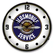 Oldsmobile Service, Lighted Backlit LED Clock GM Licensed Free Shipping