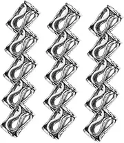 [IWOWHERO] Dreadlocks 15pcs Silver Alloy Hair Braid Rings Decorative Hair Jewelry for Women