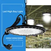 100W 300W 500W UFO LED High Bay Light Factory Industrial Warehouse Shop Lighting