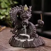 Premium Dragon Smoke Fountain, Dragon Backflow Incense Burner Ceramic Incense Burner Holders for Home Office Decor Yoga Craftwork Figurine