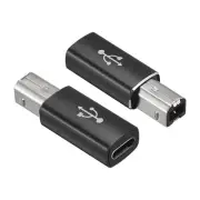 2pack USB C Female to Convert Adapter Type-C to USB B Adapter Black