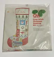 CM Columbia Minerva Christmas Stocking VTG 1979 cross Stitch Kit 6822