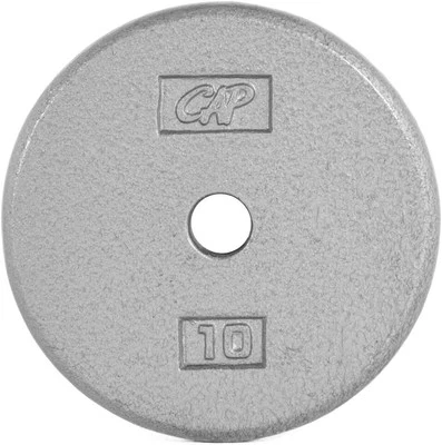 CAP Barbell Cast Iron Standard 1-Inch 10 lb Single, Gray, 10 LBS, Single