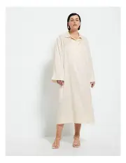 [Commonry] Collared Sheath Dress in Cream