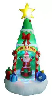 8 Foot Tall Christmas Inflatable Santa Claus Tree Star Air Blown Yard Decoration