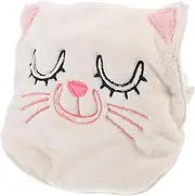 Beavorty Cute Cartoon Hot Compress Facial Towel Mask Thick Fleece Steamer Towel for Women Relaxing Skin Care with Strap for Home Spa and Beauty Treatments
