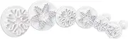 6 Pcs Snowflake Cookie Cutters Decorating Fondant Embossing Tool Snowflake Plunger Cake Cutter (White Snow, One Size)