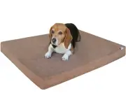 Medium Large Brown Suede Pet Dog Bed Orthopedic Waterproof Memory Foam 37x27x4"