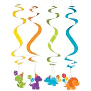 Little Dino Swirl Decorations (Pack of 12)