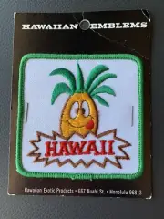 Hawaii Goofy Silly Face Pineapple Jacket Patch Vintage 1970s Travel Souvenir