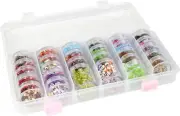 Everything Mary Large Plastic Bead Storage Organizer Box, 28 Jars - Containers f