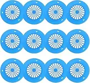 12pcs Barbecue Plates Non- Stick Grill Plate Platic Dinner Plate Hollow- Out BBQ Paper Plate Holder BBQ Supplies Blue
