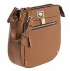 Hilary Radley Maya Pebble Leather Crossbody Purse in Cognac NWT Decorative Lock
