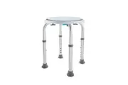 Bath Shower Stool Chair Seat Non-Slip Adjustable Height 35.5cm to 53.5cm 136kg Capacity Rotating Swivel Round Elderly Medical Bench Safety Bathroom