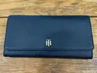 Tommy Hilfiger Womens Accordion Wallet, Black Vegan Leather, Brand New with Tags