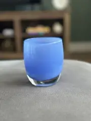 New glassybaby 'Peace' Periwinkle Hand Blown Candle Handler