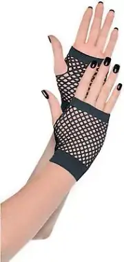 Short Fishnet Gloves Fancy Dress Up Halloween Adult Costume Accessory 14 COLORS
