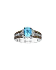Le Vian Sea Blue Aquamarine 14K 1.48 ct. tw. Diamond & Aquamarine Half-Eternity Cocktail Ring