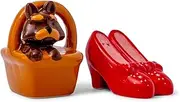 Silver Buffalo Wizard of Oz Ruby Slipper Toto 2pc Ceramic Salt and Pepper Shaker, Multicolor, Standard