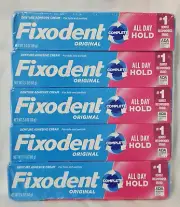 Fixodent Original Dental All Day Hold Denture Cream 2.4oz 68g New Lot of 5