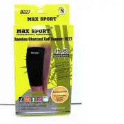 MAX SPORT Bamboo Charcoal Calf Support, Small Size (30.5-33cm), Measure Round Center, One Pieces XL