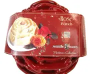 Nordic Ware Rose Aluminum Bundt Cake Mold Pan 9" D 10 Cups Rich Red