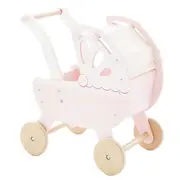Le Toy Van Honeybake 46cm Sweet Dreams Pram Wooden Toy Pretend Play Kids 3+ Pink