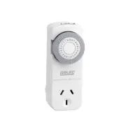24-Hour Analogue Timer Plug-In 250V 10A Double Pole 30min Intervals Slim Design