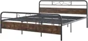 Bed Frame Metal Queen Double King Single Full Size Modern Wooden Headboard