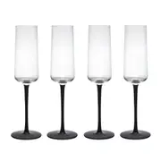 4pc Mikasa Palermo Crystal Champagne Flute Tableware Dining Set, 250ml