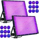 2 Pack 300W BlackLight 336 LEDs, UV Lamp Black Lights for Glow Party, 395nm, ...