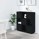 Black Highboard Kitchen Buffet Storage Cupboard Shelf Rack Cabinet Pine Wood