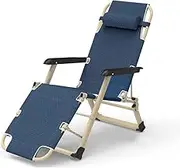 UYSOFRCV Foldable Reclining Chair, Sun Lounger, Sunbed, with Headrest, Adjustable for Patio Garden Beach Pool,Dark Blue