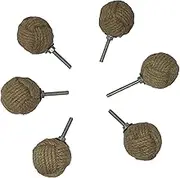 Galaxy Indiacraft Hand Knitten Jute Knob for Door, Drawer and Furniture (6, Natural Jute Knob)
