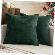 Pack of 2 Christmas Decorative Pillow Covers 18x18 18" x 18" (Pack of 2) Green