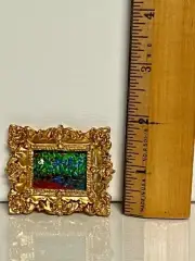 VAN GOGH'S IRISES MINIATURE DOLLHOUSE HALF INCH ACRYLIC ON CANVAS PAINTING