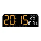 Temperature Display Digital Wall Clock LED Alarm Clock Large Screen Clock