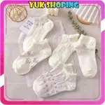 YUKSHOPING 女襪短腳踝薄蕾絲KK174