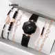 Lovito 休閒素色心型鏤空串珠鍊錶與手鍊套裝女款石英手錶 LCS05086