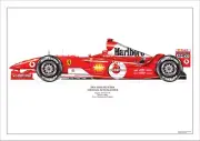 Michael Schumacher ltd.ed.art print -2004 Ferrari F2004