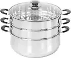CONCORD 30 CM Stainless Steel 3 Tier Steamer Pot (Induction Compatible)