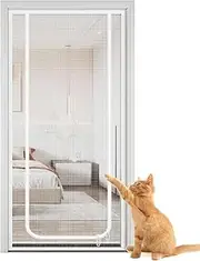 Cat Screen, Door Screen Cats, 35.43 x 86.61 inches Portable Mesh Protector, Convenient Access Barrier, Pet Zippered Gate for Stairways, Hallways, Balconies, Apartments and Homes