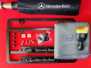Mercedes-BenzCar Kit Tag Frame Umbrella Dust Brush+ Rag Hardware Valve Stem Caps