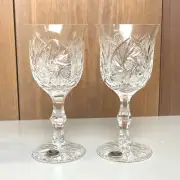 American Cut Crystal Eleanor (Set Of 2) Wine Glasses 5 3/4" x 2 3/4"