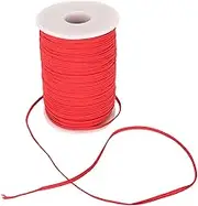 Stretch Cord, 50 Yards Long Elastic Cord Multi Purpose Pure Color for Handicraft (Red)